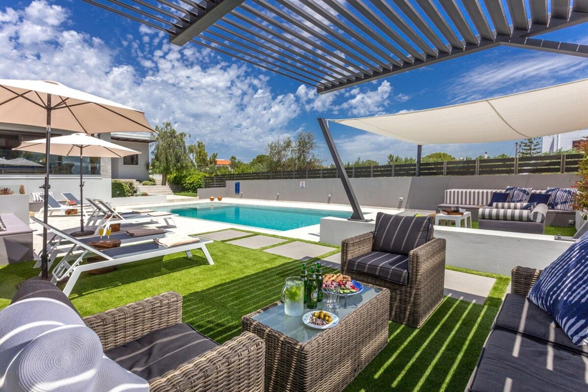 Villa Ampelaki - Premium Villa With Heated Pool Kounoupidhianá Esterno foto